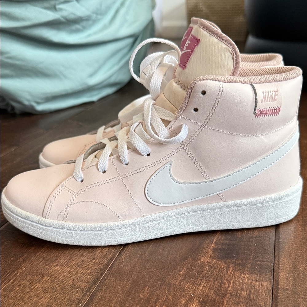 Nike Women's Light Pink and White Blazer Sneakers